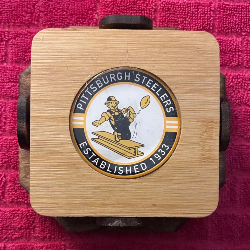 Pittsburgh Steelers Bamboo Coaster Set of 4.  NWTS